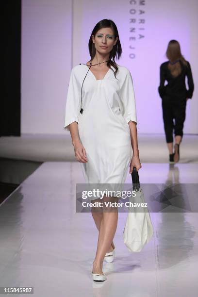 Model walks down the catwalk during the Zero + Maria Cornejo Spring/Summer 2008 show at Antara Polanco during Mercedes Benz Fashion Mexico 2008 on...