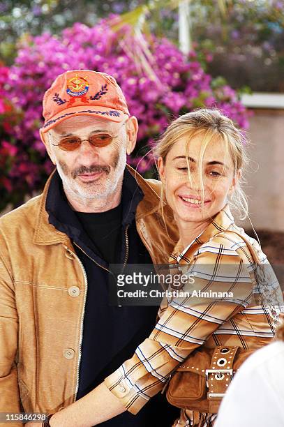 Jerry Schatzberg and Emmanuelle Beart during 2004 Cannes Film Festival - Cannes Jury Photocall at Palais Du Festival in Cannes, France.