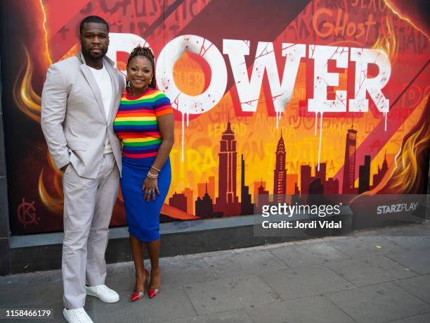 Curtis '50 Cent' Jackson and Naturi Naughton attend the presentation of 'Power' Fourth Season on June 26, 2019 in Barcelona, Spain.