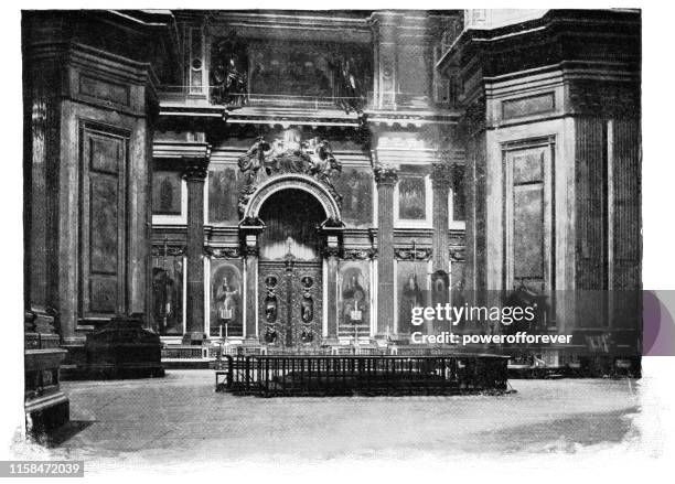 illustrations, cliparts, dessins animés et icônes de les portes saintes à la cathédrale saint isaac à saint-pétersbourg, russie - empire russe 19ème siècle - orthodoxie russe