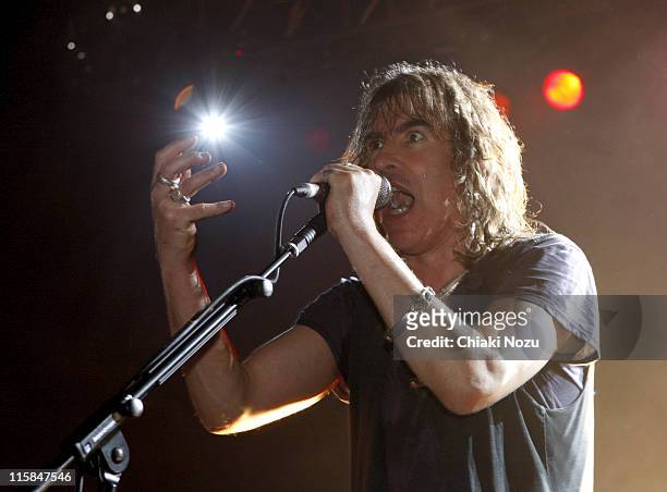 Musician Justin Sullivan of New Model Army perform at The Astoria December 20, 2007 in London, England.
