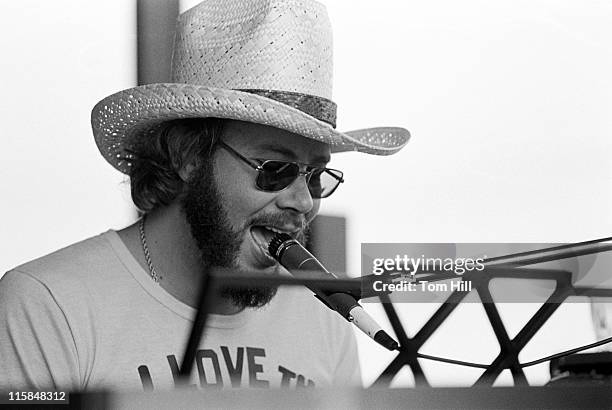 Hank Williams Jr. Performs for a record industry audience at Stouffer's Hotel on May 26, 1977 in Atlanta, Georgia.