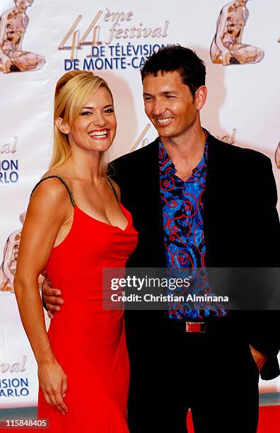 Victoria Pratt and Vince Van Patten during 44th Monte Carlo Television Festival - Beach Club Party - Arrivals at Monte Carlo Beach Hotel in Monte...
