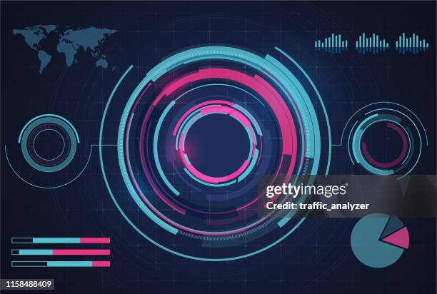 hud - technical background - head up display stock illustrations