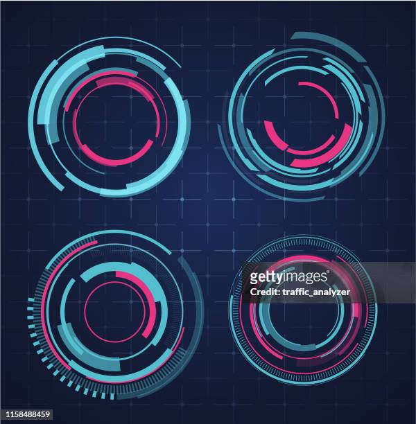 hud - technical background - graphical user interface stock illustrations