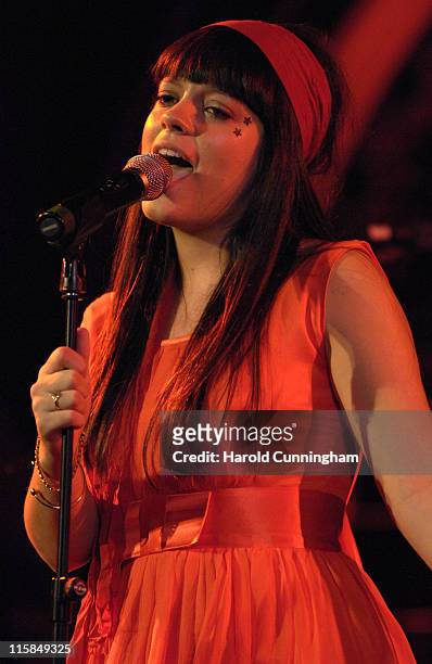 Lily Allen during James Morrison, Lily Allen, The Automatic - Little Noise Sessions at Union Chapel in London at Union Chapel in London, Great...