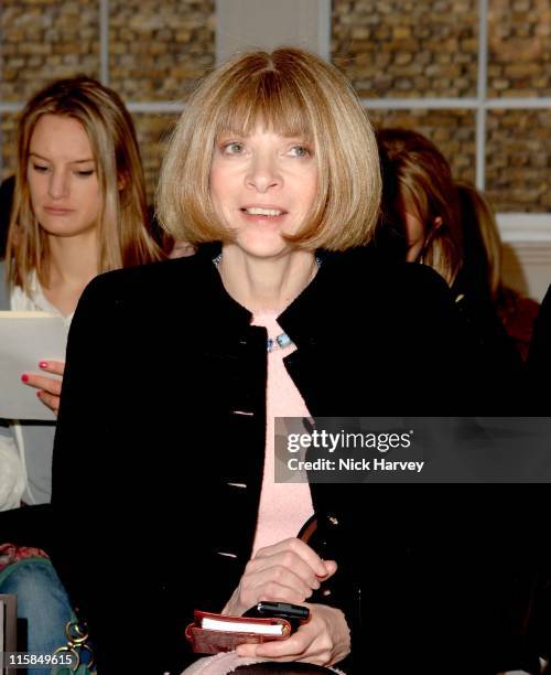 Anna Wintour during London Fashion Week Autumn/Winter 2006 - Allegra Hicks - Runway at Royal Academy of Arts in London, Great Britain.