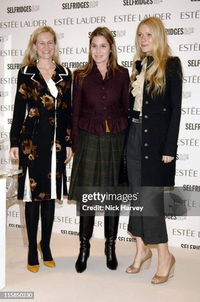 Alana Weston, Gwyneth Paltrow and Aerin Lauder during Estee Lauder: Pleasures - 10th Anniversary Launch and Appearance by Gwyneth Paltrow at...