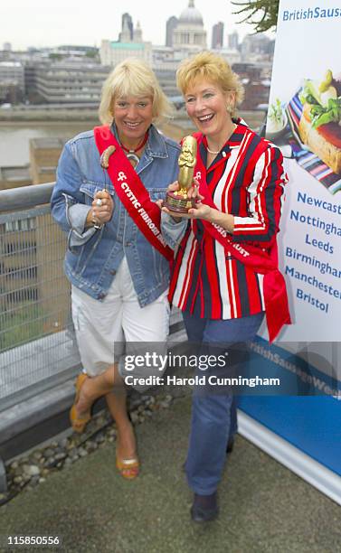 Carol Thatcher and Christine Hamilton during Kick Off of the British Sausage Week 2006 with a "Bank"! at Bankside Lofts in London, Great Britain.