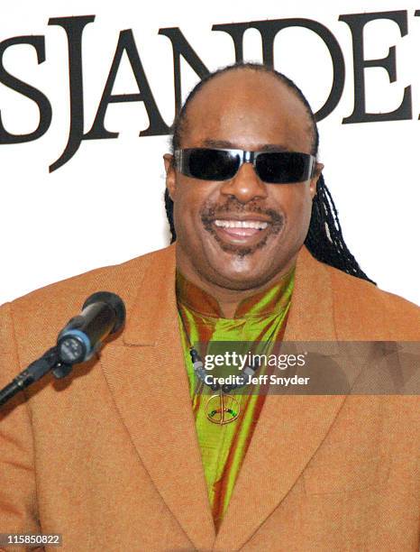 Stevie Wonder during Stevie Wonder Attends His Wife Kai Milla's Fashion Show - December 11, 2005 at Saks Jandel in Washington, D.C., -, United States.