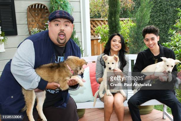 Gabriel Iglesias, Cree Cicchino and Fabrizio Zacharee Guido visit Hallmark's "Home & Family" at Universal Studios Hollywood on June 26, 2019 in...