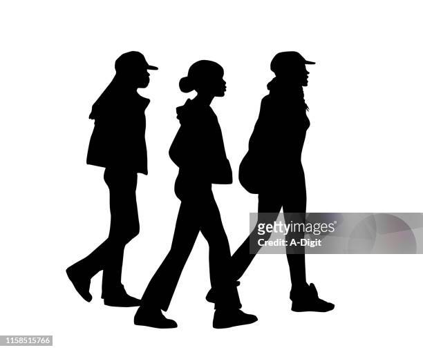 269 Ilustraciones de Mujer Caminando De Perfil - Getty Images
