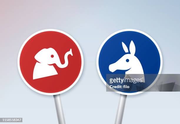 political debate signs - political party stock illustrations