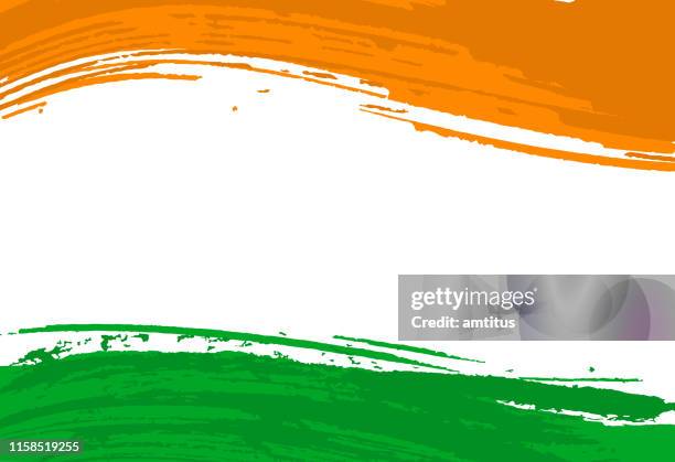 illustrations, cliparts, dessins animés et icônes de coups de pinceau drapeau indien - republic day