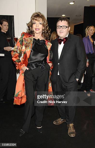 Joan Collins and Alber Elbaz during The World of Lanvin - VIP Party at Harvey Nichols in London, Great Britain.
