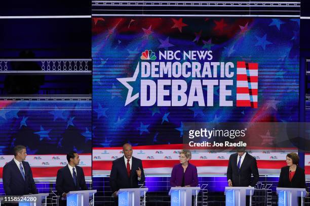 Democratic presidential candidates Rep. Tim Ryan , former housing secretary Julian Castro, Sen. Cory Booker , Sen. Elizabeth Warren , former Texas...