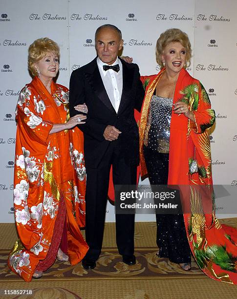 Debbie Reynolds, John Saxon and Ruta Lee during The 49th Annual Thalians Ball at Century Plaza Hotel in Los Angeles, California, United States.