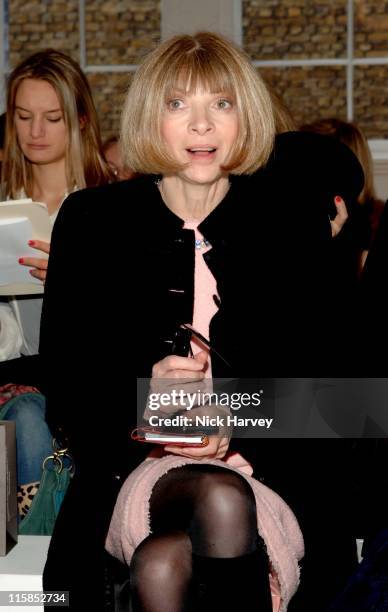 Anna Wintour during London Fashion Week Autumn/Winter 2006 - Allegra Hicks - Runway at Royal Academy of Arts in London, Great Britain.