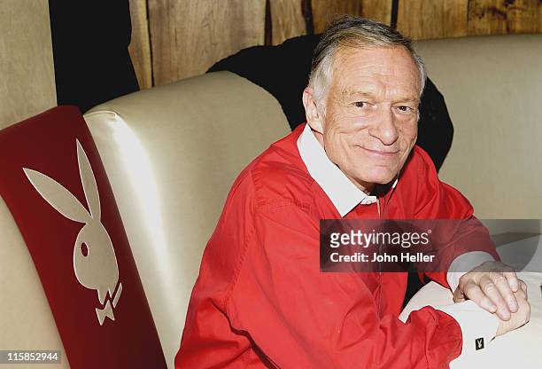 Hugh Hefner during "Hef's Fabulous Life" Celebration at Bliss at Bliss Restaurant in West Hollywood, California, United States.