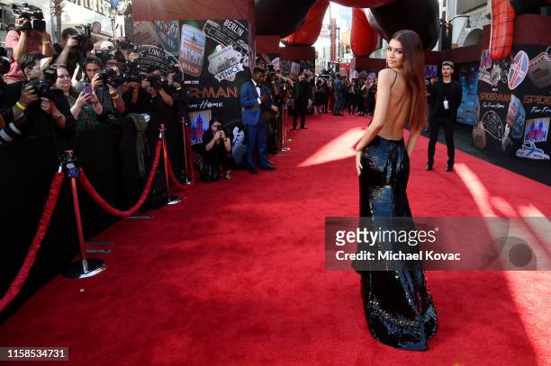 Zendaya attends the World Premiere of ‘Spider-Man: Far From Home’ hosted by Audi at the TCL Chinese Theatre on June 26, 2019 in Hollywood,...