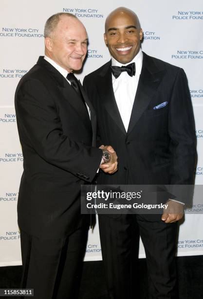 Police Commissioner Raymond W. Kelly and Tiki Barber attend The 30th Annual New York City Police Foundation Gala March 11, 2008 at the Waldorf...