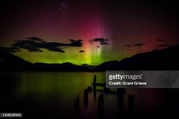 tearooms jetty - aurora australis stock pictures, royalty-free photos & images