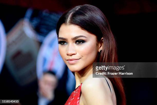 Zendaya attends the Premiere Of Sony Pictures' "Spider-Man Far From Home" at TCL Chinese Theatre on June 26, 2019 in Hollywood, California.