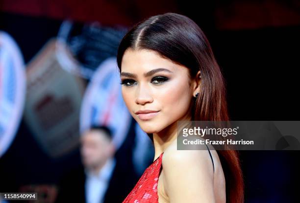 Zendaya attends the Premiere Of Sony Pictures' "Spider-Man Far From Home" at TCL Chinese Theatre on June 26, 2019 in Hollywood, California.