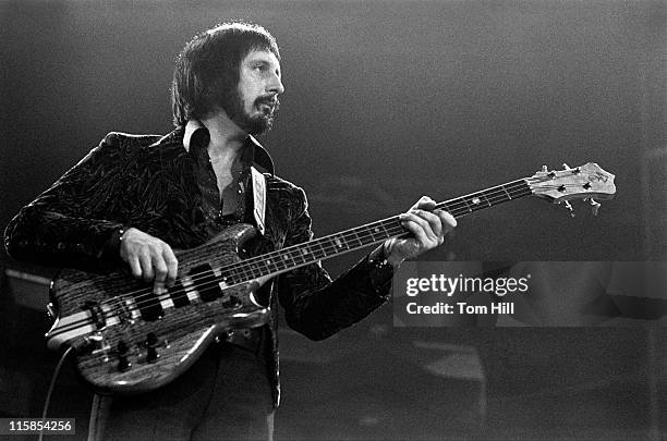 Bassist John Entwistle performs with The Who at the Omni Coliseum on November 24, 1975 in Atlanta, Georgia.