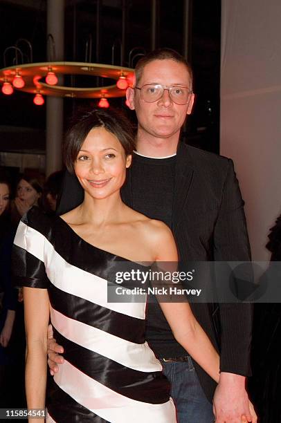 Thandie Newton and Giles Deacon during Mulberry For Giles Bags - Launch Party - Inside Arrivals at Harvey Nichols in London, Great Britain.