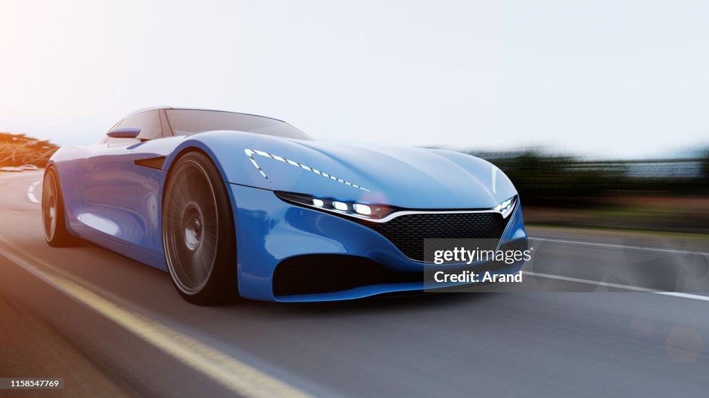 Car driving on a road
