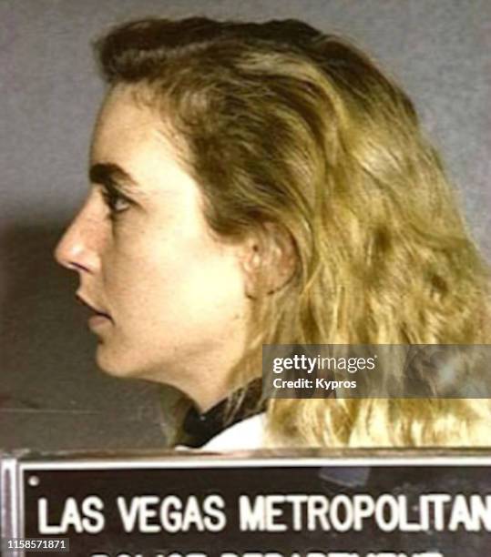 In this handout, American actress Dana Plato after her arrest in Las Vegas, January 1992.