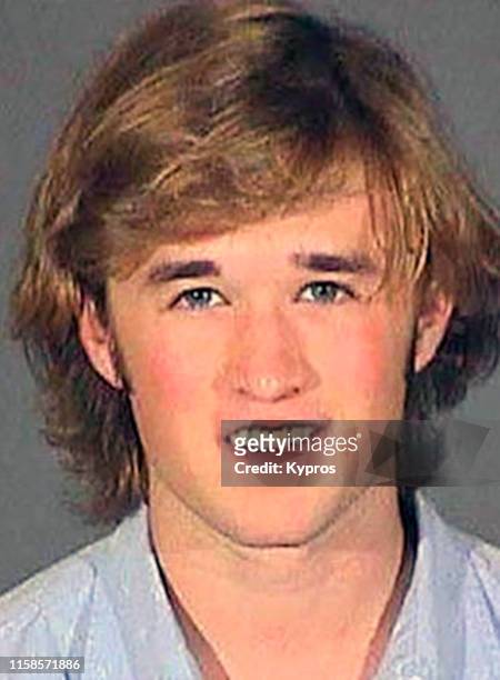 In this handout, American actor Haley Joel Osment in a mug shot following his arrest for driving under the influence and marijuana possession in Los...