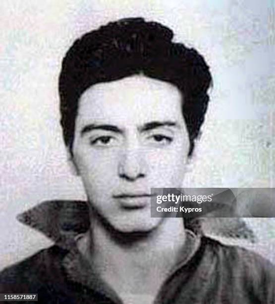 In this handout, American actor and filmmaker Al Pacino in a mug shot, Rhode Island, US, January 1961.