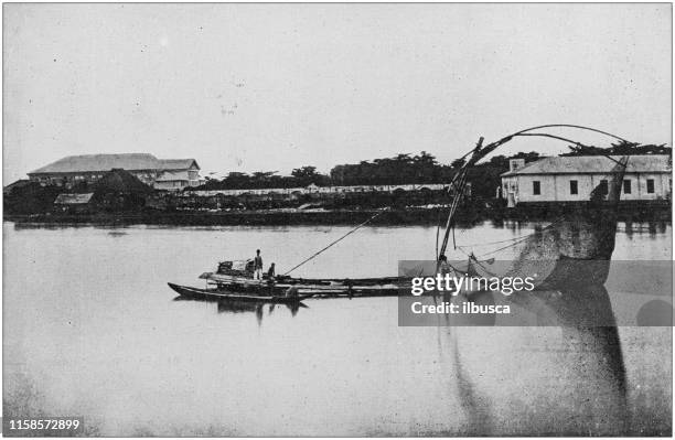 us army black and white photos: philippines banca boat - philippines stock illustrations