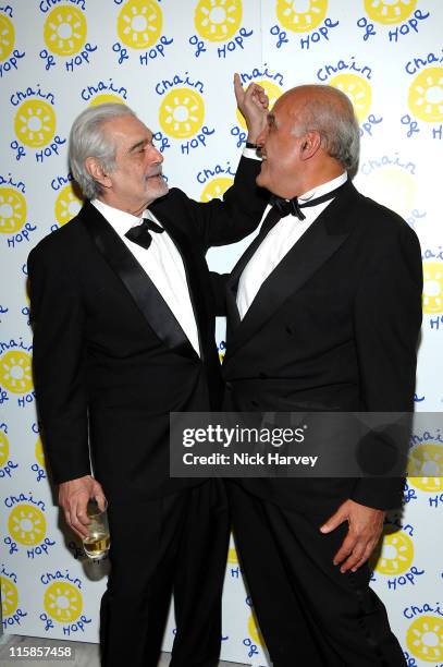Omar Sharif and Sir Magdi Yacoub during Chain of Hope Autumn Ball at Dorchester Hotel in London, Great Britain.