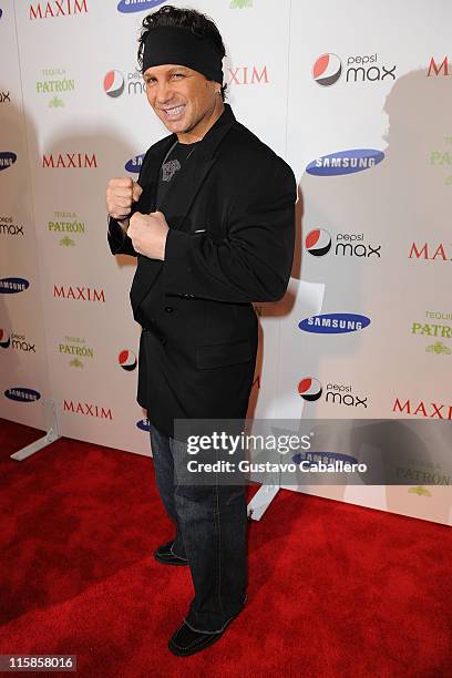 Former boxer Vinny Pazienza arrives for the Maxim Magazine Super Bowl XLIII party at The Ritz Ybor on January 30, 2009 in Tampa, Florida.