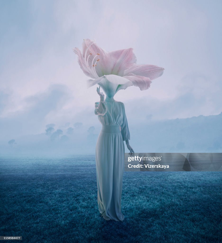 Women with flower head