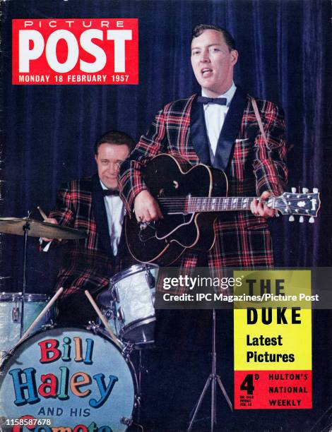 Bill Haley and His Comets at the Dominion Theatre, London, February 1957, on the cover of Picture Post magazine. Original Publication: Picture Post...