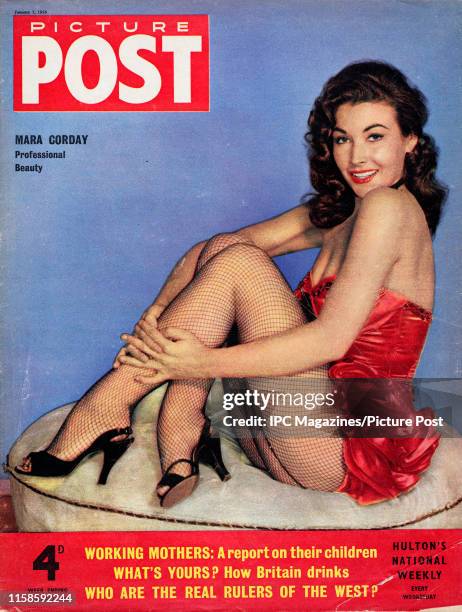 American actress and model Mara Corday is featured for the cover of Picture Post magazine. Original Publication: Picture Post Cover - Vol 70 No 01 -...