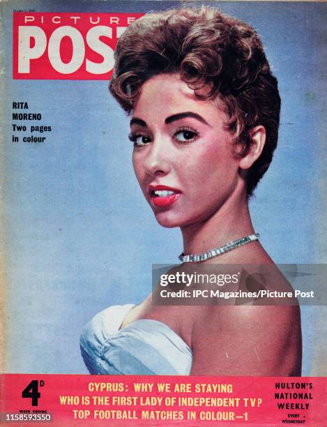 Puerto Rican actress, dancer and singer Rita Moreno is featured for the cover of Picture Post magazine. Original Publication: Picture Post Cover -...