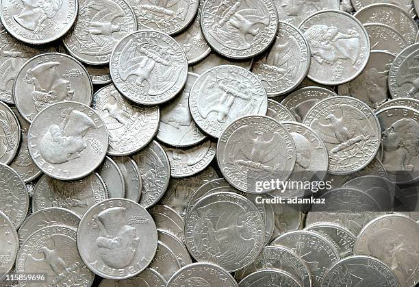 quarters background - twenty five cent coin stock pictures, royalty-free photos & images