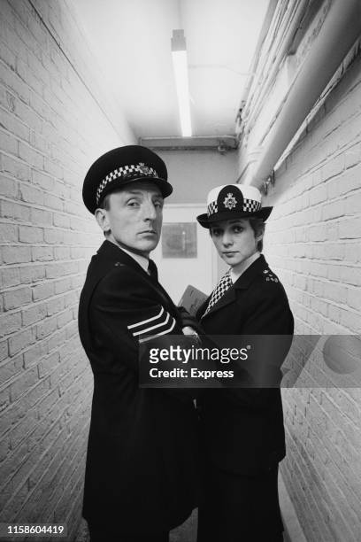 English actors Eric Richard as 'Sergeant Bob Cryer' and Trudie Goodwin as 'Sergeant June Ackland' in British police procedural television series 'The...