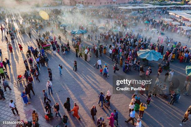 Evening Djemaa El Fna Square with Koutoubia Mosque, Marrakech, Morocco,North Africa