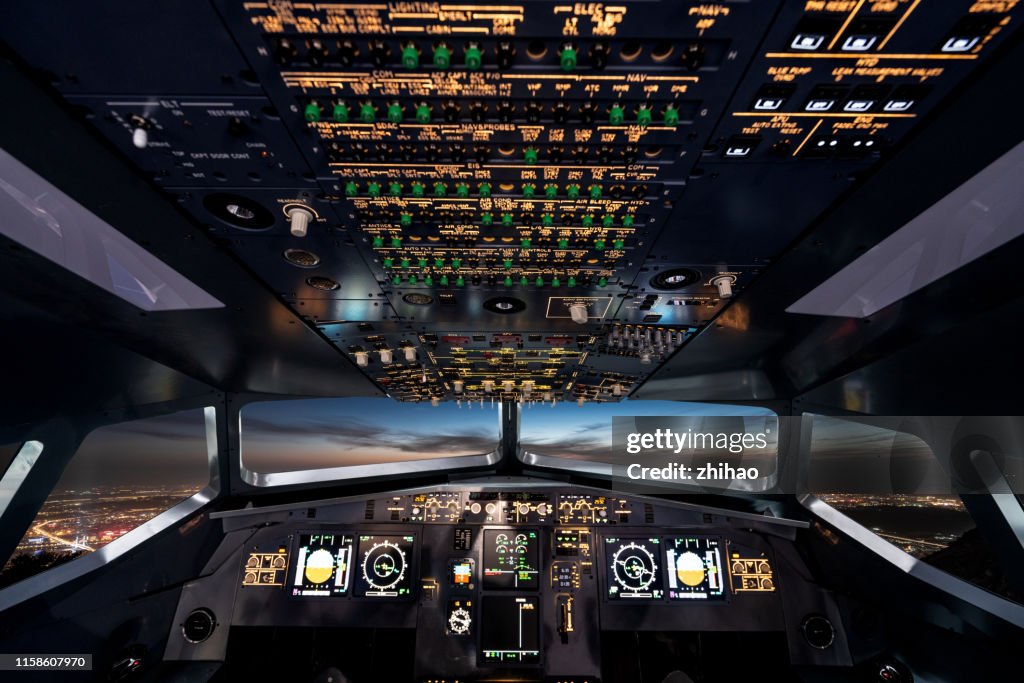 Internal Control Part Of The Aircraft Cockpit High-Res Stock Photo - Getty  Images