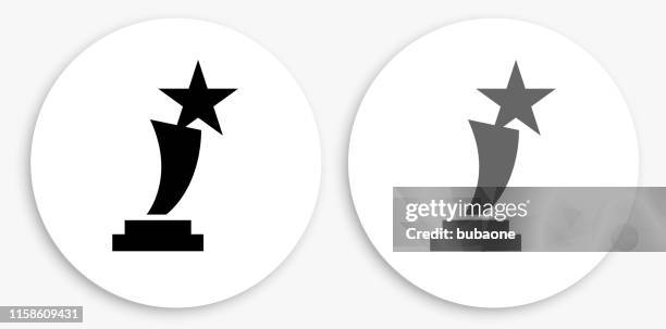 star trophy black and white round icon - different cups stock illustrations