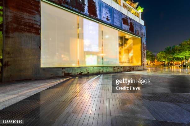 modern building exterior with empty space - store window stock pictures, royalty-free photos & images