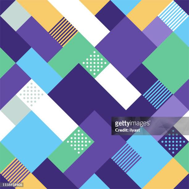 seamless geometric style vector pattern design - square composition stock illustrations