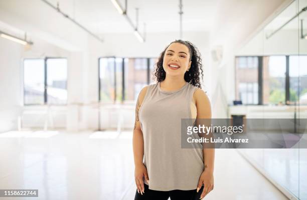 woman at fitness dance studio - beautiful fat ladies stock pictures, royalty-free photos & images