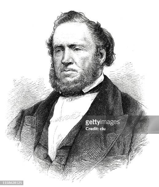 brigham young, leader of the mormons - one senior man only stock illustrations